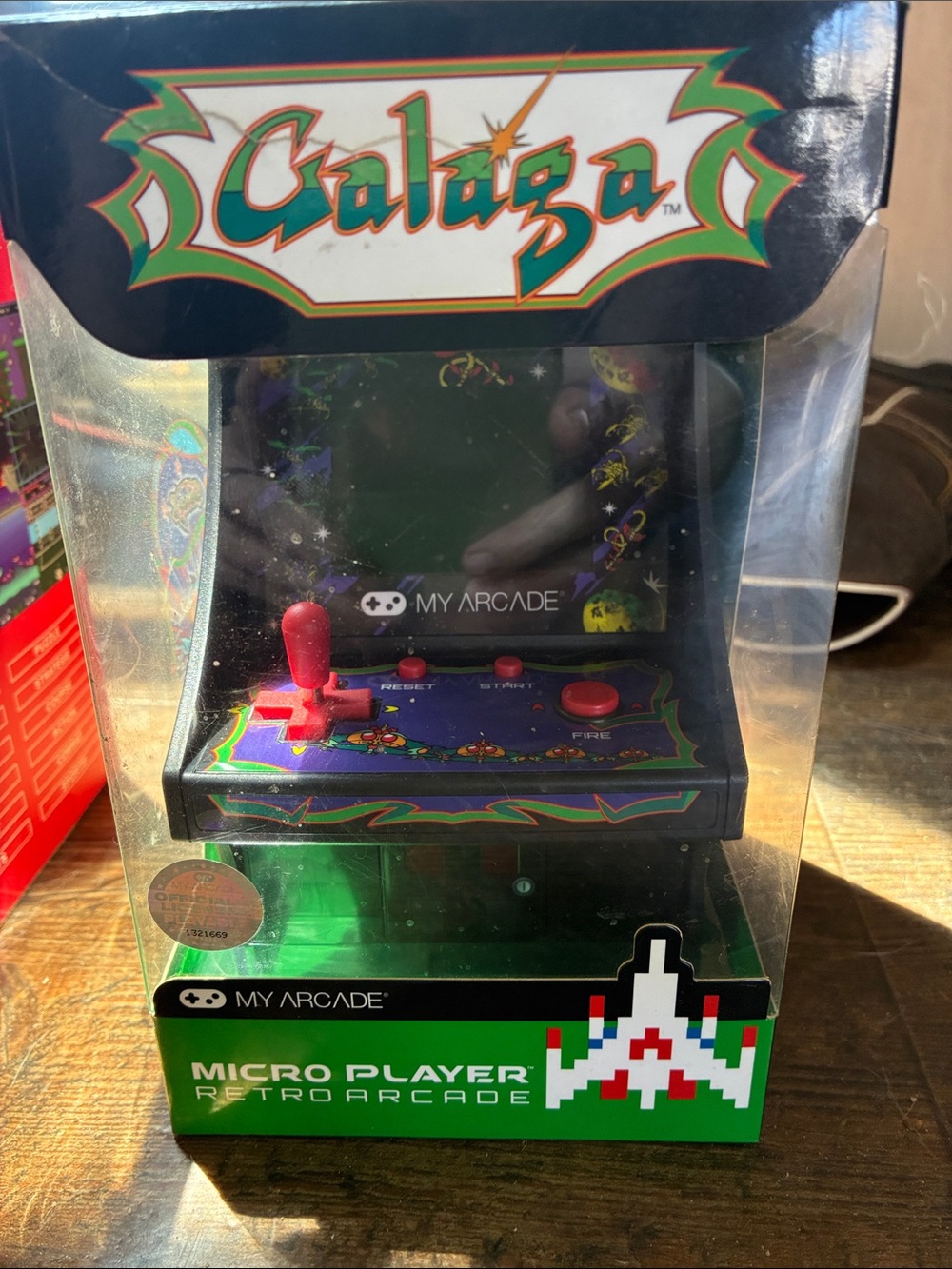 Arcade Galaga Micro Player - Black with Red Controls and Green Artwork